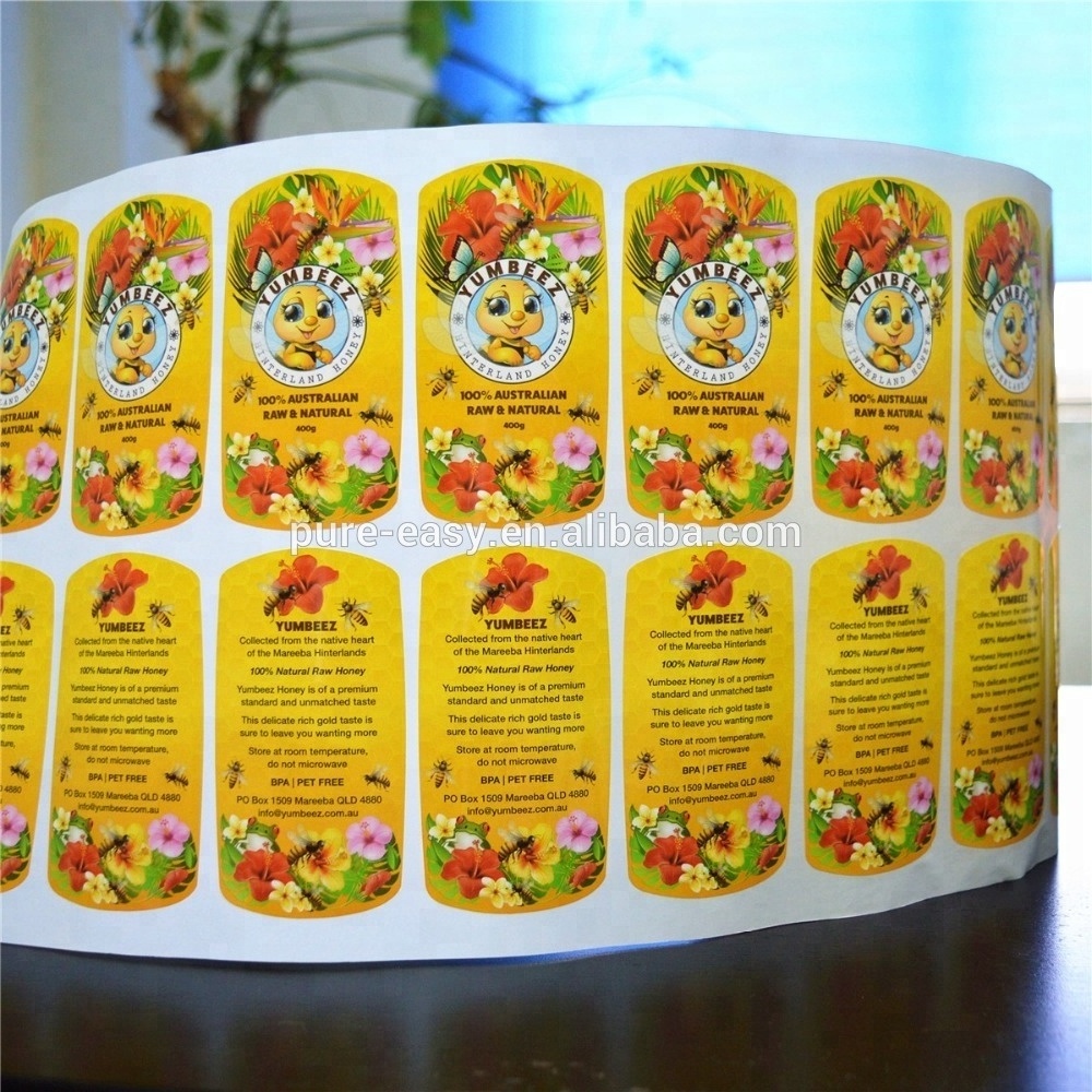 Custom full color adhesive permanent bio products packaging labels