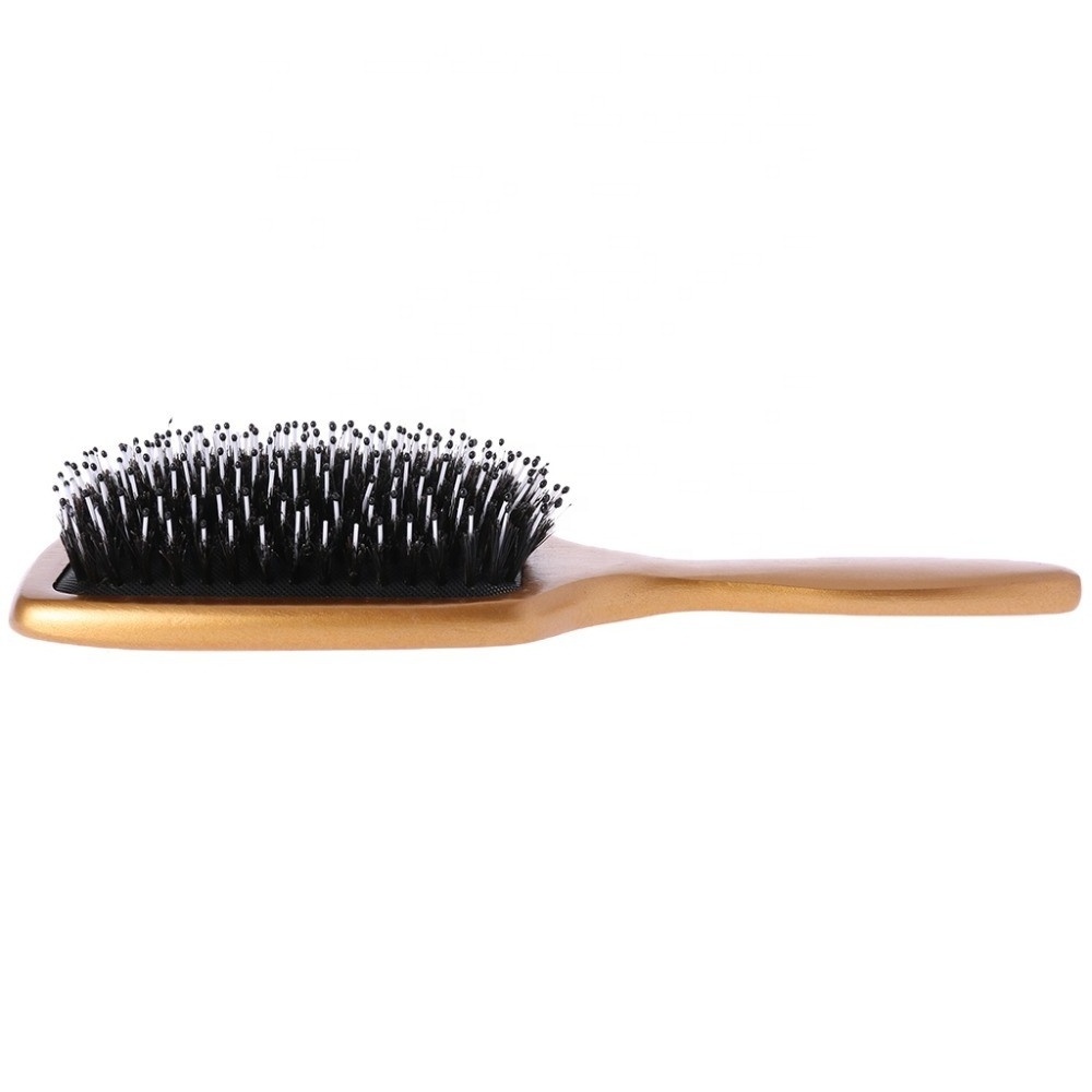 Custom Logo Plating Anti Brush Paddle Detangle Plastic Hair Brush Massage Tik Tok  Boar Bristle Hair Brush For Wet And Dry Hair