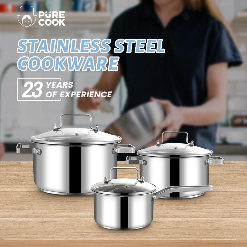 2023 Stainless Steel 6 pcs Cookingware Sets Casserole Kitchenware Ollas Cookware Sets Cooking Pot Set