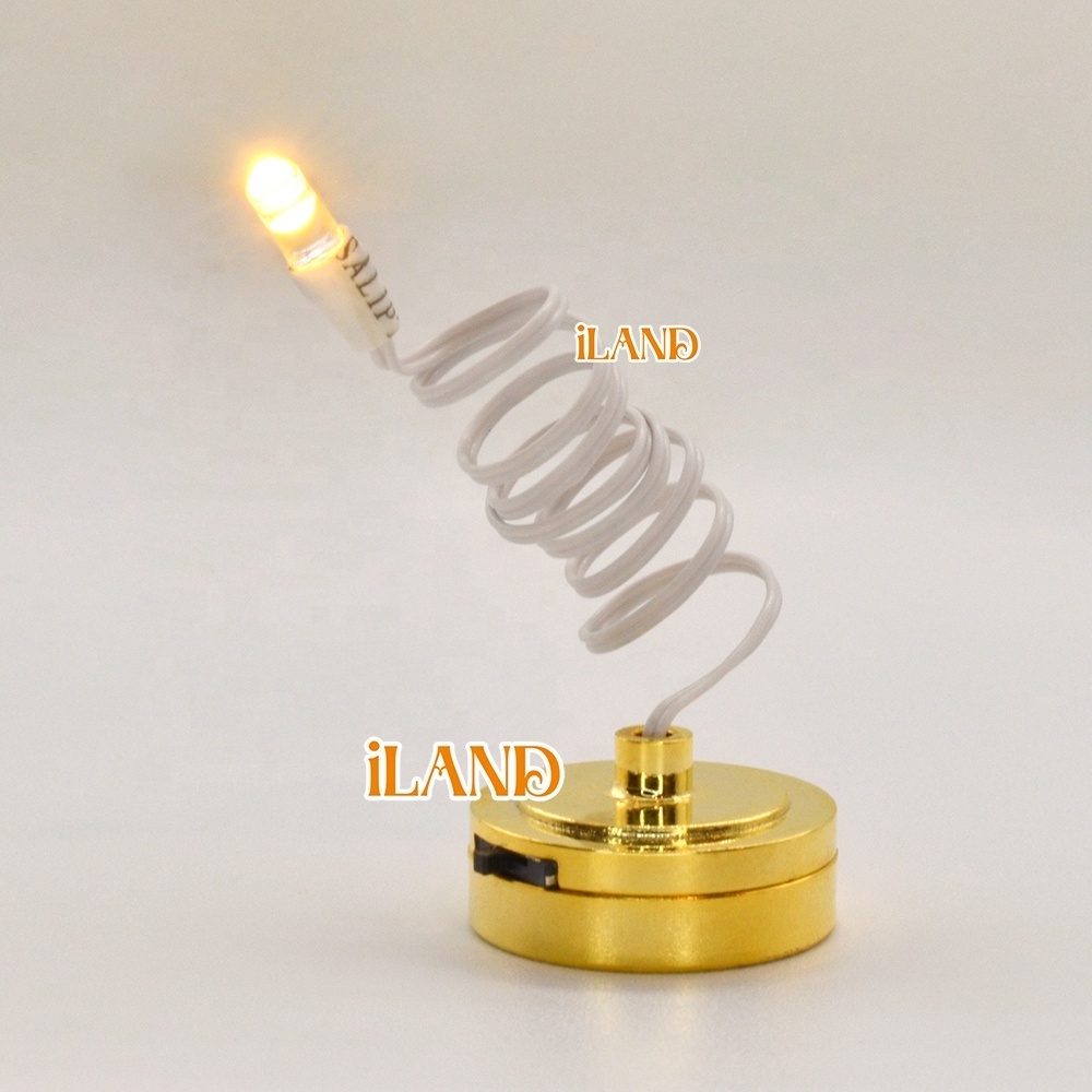 iLAND Dollhouse Mini Light Bulb With 1 Battery DIY Lamp For Doll House Accessories