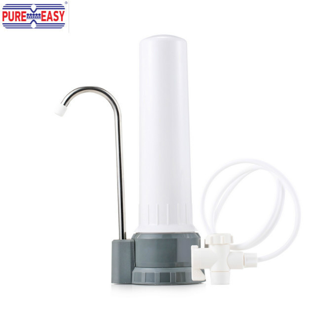 Faucet mounted countertop water filter