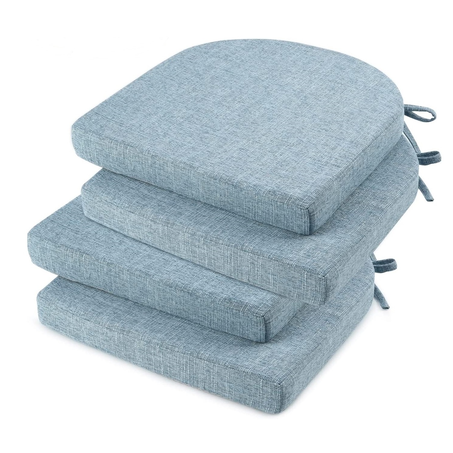 Chair Cushions for Dining Chairs 4 Pack Memory Foam Cushion with Ties and Non Slip Backing Chair Pads for Dining