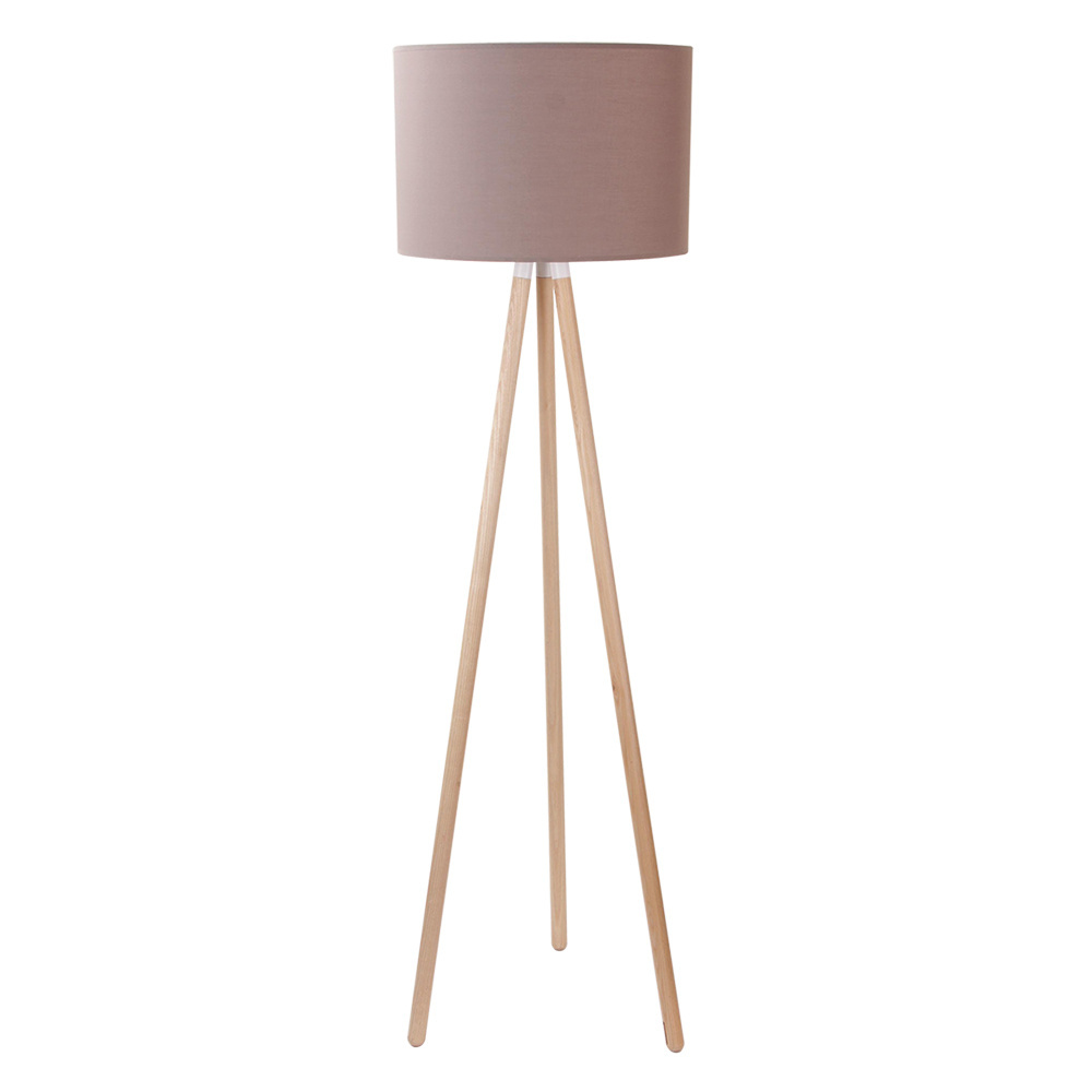 Tripod floor lamp with shelves