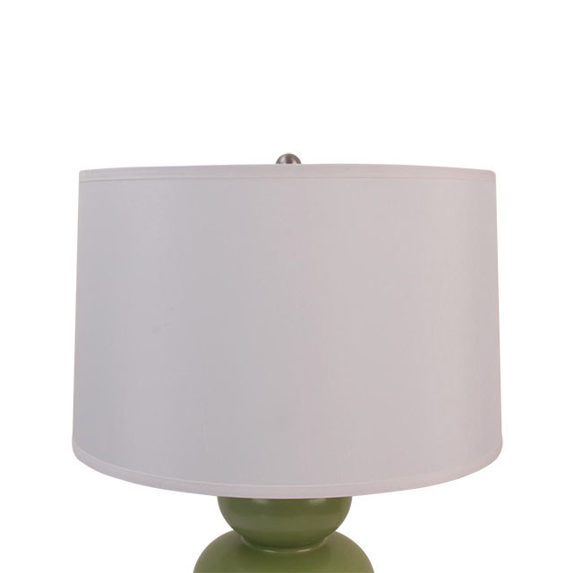 Ceramic table lamp restaurant green white fabric shade lamp hotel guest room decoration table lighting E27 dining room lights