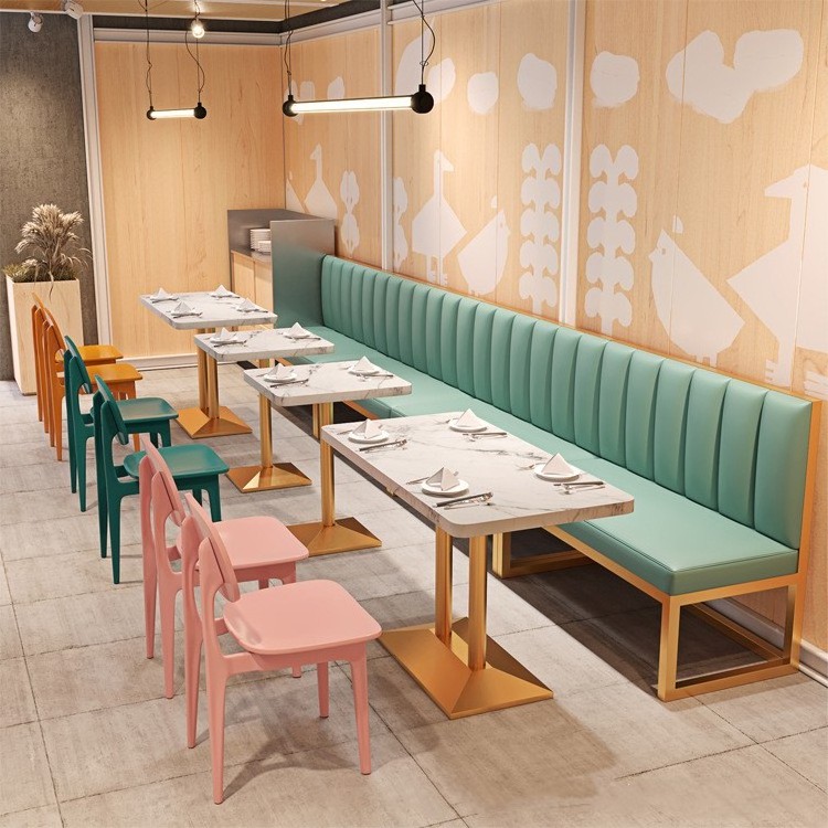 PurelyFeel Milk tea shop plastic chair fast food restaurant canteen dessert restaurant restaurant table and chair combination