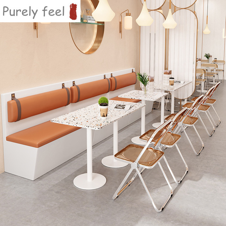 PurelyFeel Best price commercial hotel blue U shape booth seating modern restaurant sofa bench for sale