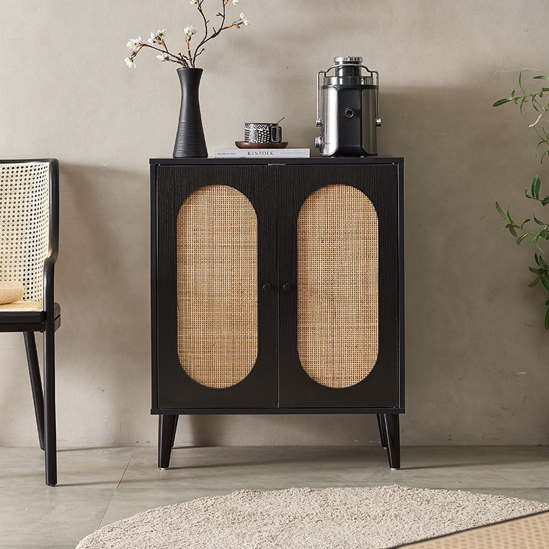 PurelyFeel Rattan woven shoe cabinet simple wabi-sabi simple modern side drawer storage cabinet Japanese porch cabinet