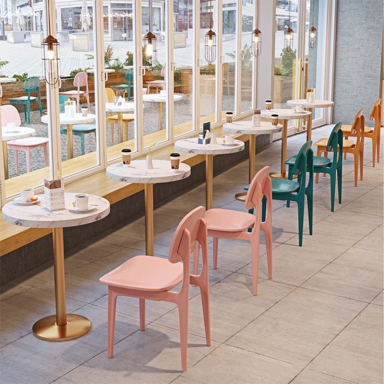 PurelyFeel Milk tea shop plastic chair fast food restaurant canteen dessert restaurant restaurant table and chair combination