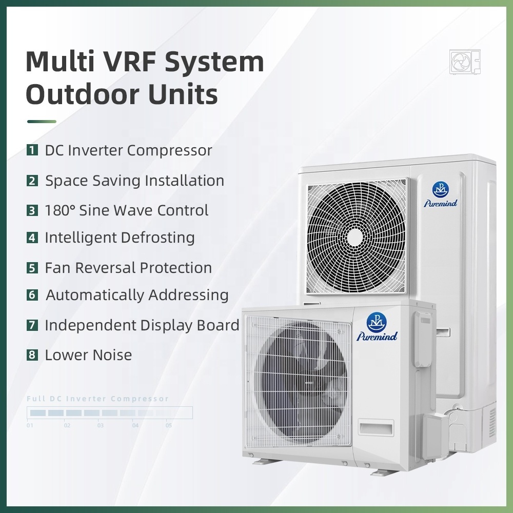 Puremind Carrier HVAC Air Conditioner 8KW 10KW 14KW 16KW Full DC Inverter Heat Pump VRF VRV Central Air Conditioning Wifi