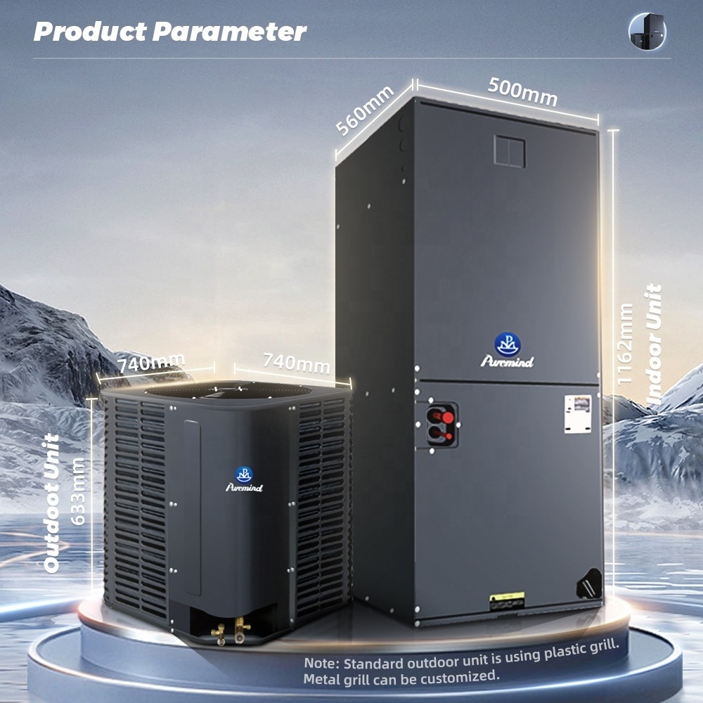 Puremind 18 SEER Air Handler Air Conditioner US Standard 24000-60000 Btu Inverter Heat Pump Air Handling Unit 3 4 5 Ton