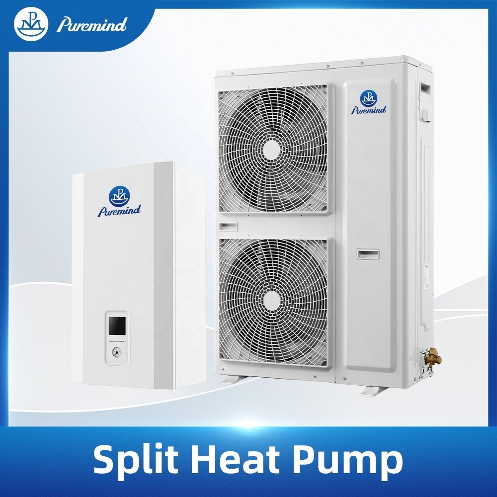 Puremind R32 Full DC Inverter Split Heat Pump 5KW 8KW 10KW 12KW 14KW 16KW Residential Type Air to Water Heat Pump