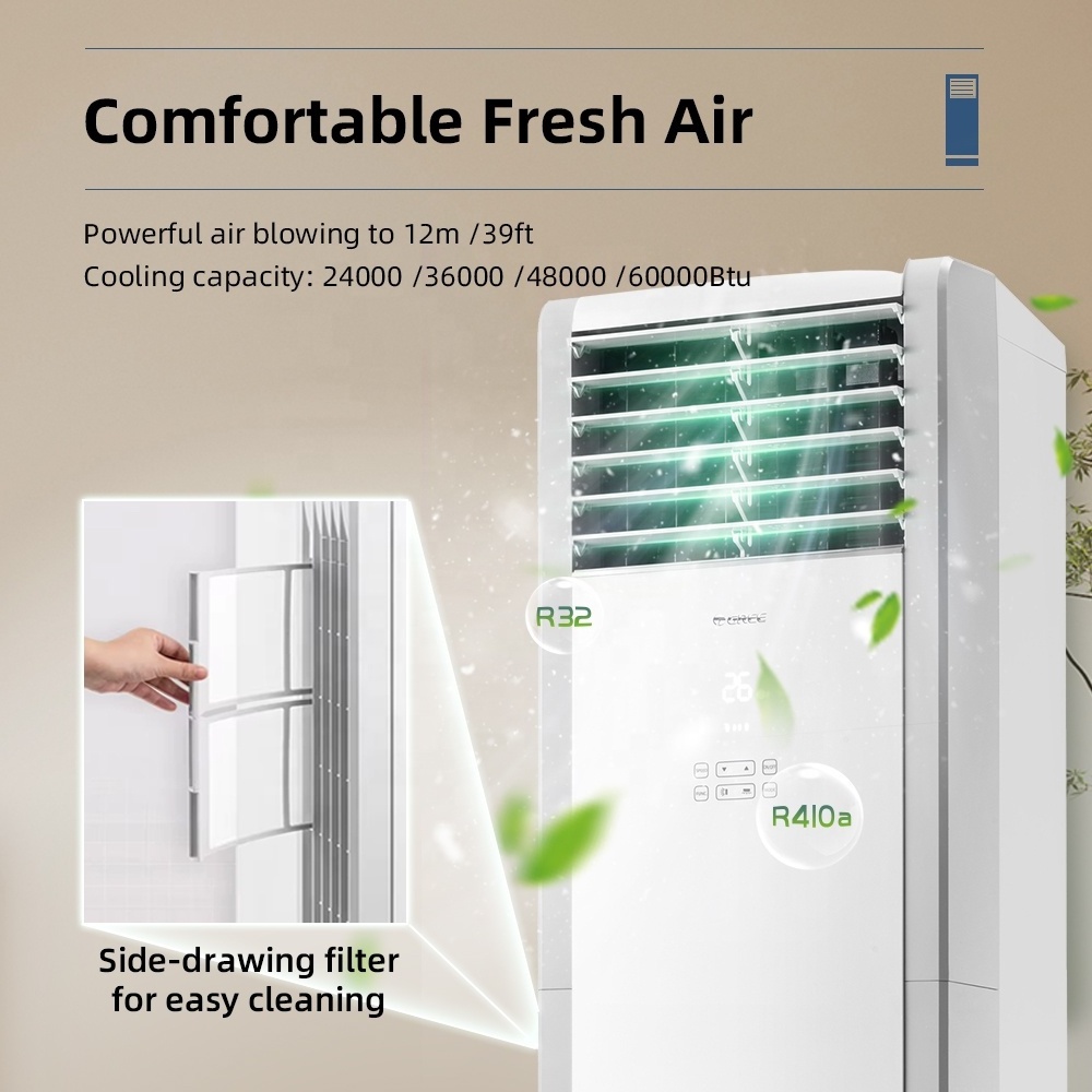 Gree 24000Btu 60000Btu Floor Standing Air Conditioners Smart WiFi for Home Office App Air Conditioner Stand Fast Cooling Heating