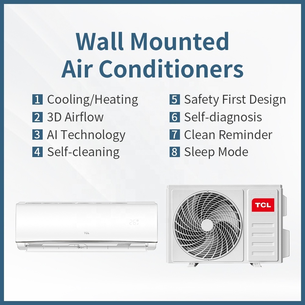 Wall Mounted Split TCL Air Conditioner 9000-24000Btu Cooling Only Mini Air Conditioning with App Wall Mounted for Home Hotel