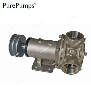 AC motor belt driving SS316 Stainless steel flexible impeller pump marine self priming sea water pump