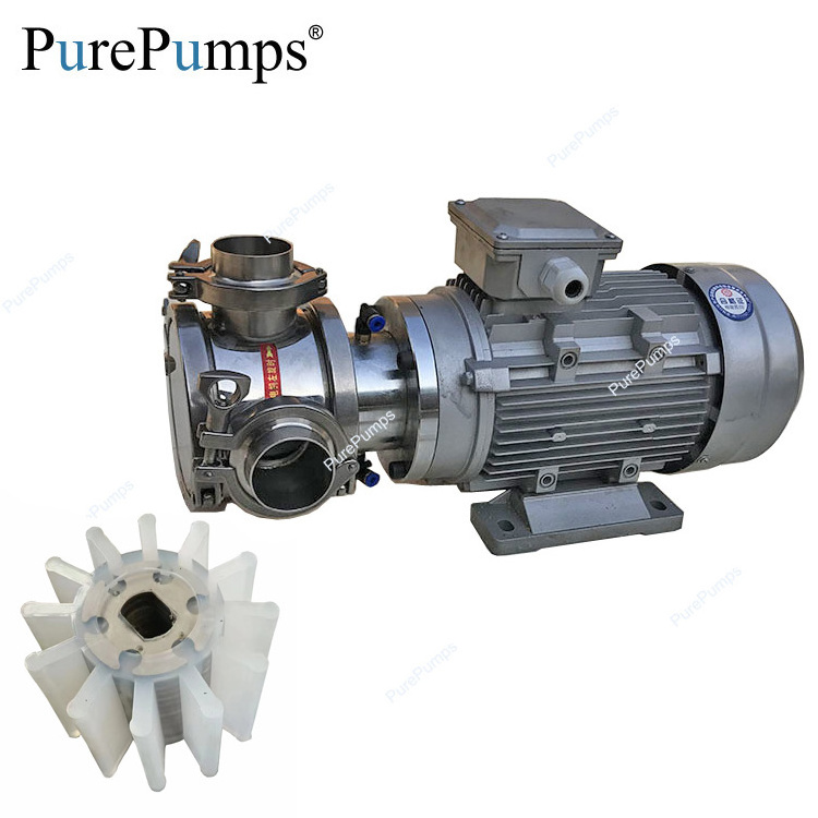 clamp connecting food grade soy milk carrot drinking juice flexible rubber impeller transfer pump