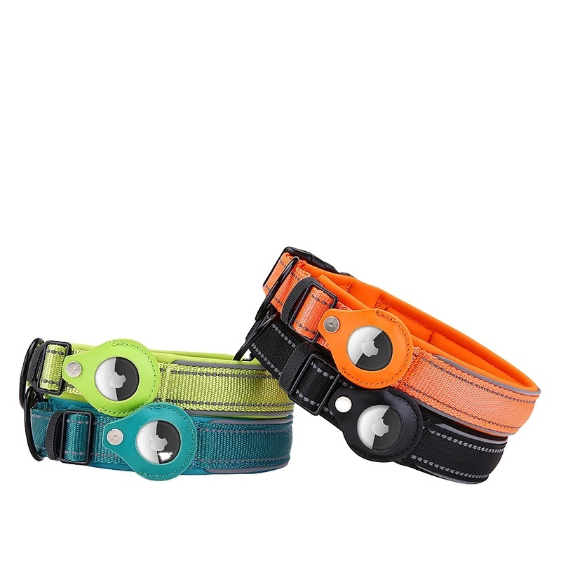 2022 New Arrival Factory Price Airtag dog collar Pet Dog anti-lost Location Tracker GPS Pet Cat Reflective Nylon Collar