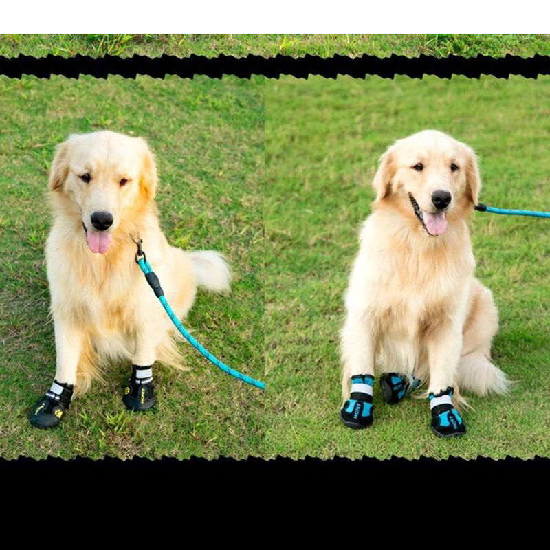 Factory Wholesale 4PCS Pet Waterproof Shoes Outdoor Dog Walking Running Rubber Waterproof Dog Shoes Rain Shoes