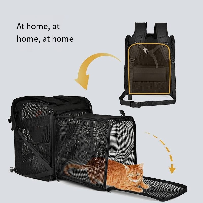 Hot large capacity pet backpack Ultra-breathable cat bag pet backpack outdoor backpack for large capacity pets