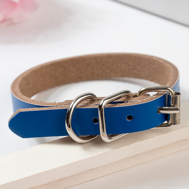 Factory Pet Supplies Manufacturers Pure Cowhide Dog Collar pure Dog Leather Collar Adjustable Chain Outdoor Products Wholesale