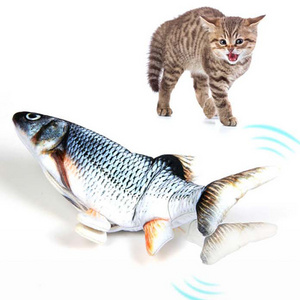 Durable interactive squeaky Cat play flipping catnip flapping fish Pet dog Toy floppy fish cat toys indoor cats adult