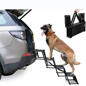 Portable Foldable 4 Step LightWeight Steel Frame Folding Non-Slip Four Floors Pet Dog Car Stairs For Dog