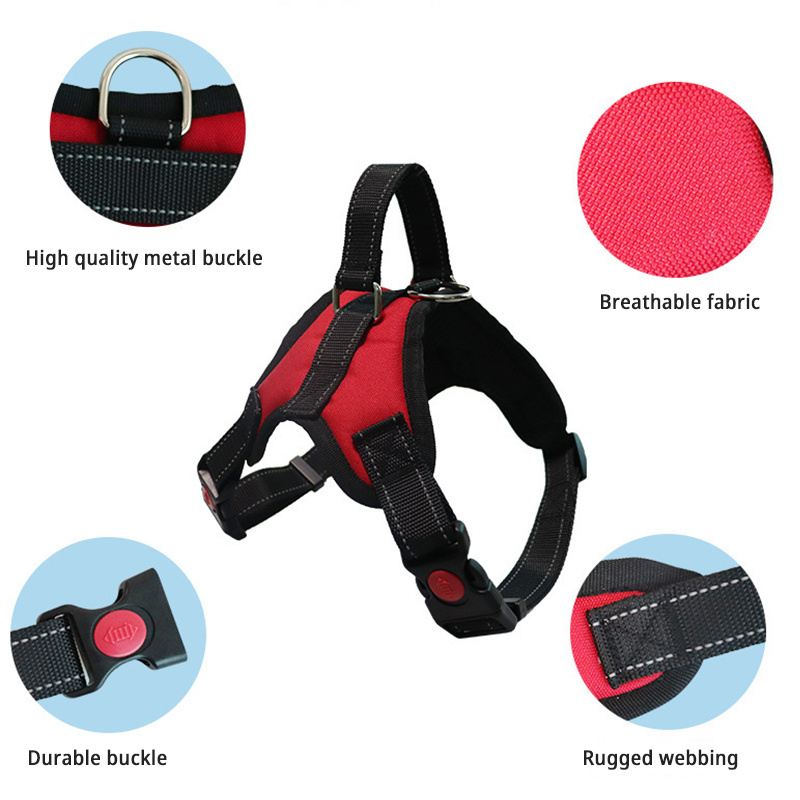 Factory Wholesale Breathable Custom Mesh Nylon Solid Pet Reflective Dog Harness