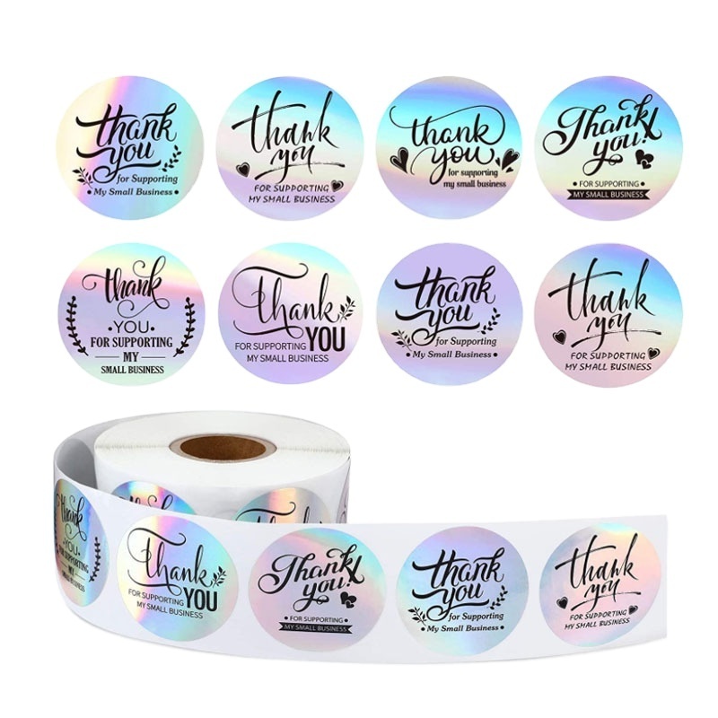 Custom Hologram Hat Label Sticker Print Round Holographic Hats Sticker