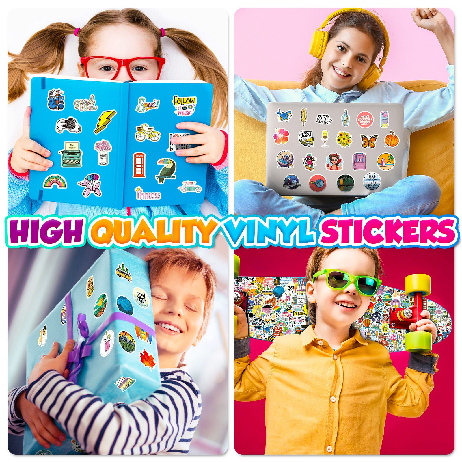 Custom Vsco Girl Baby Room Sticker Cartoon Boy Gift Sticker Vinyl Sticker Promotional Gifts Plastic Bag Carton Custom Model