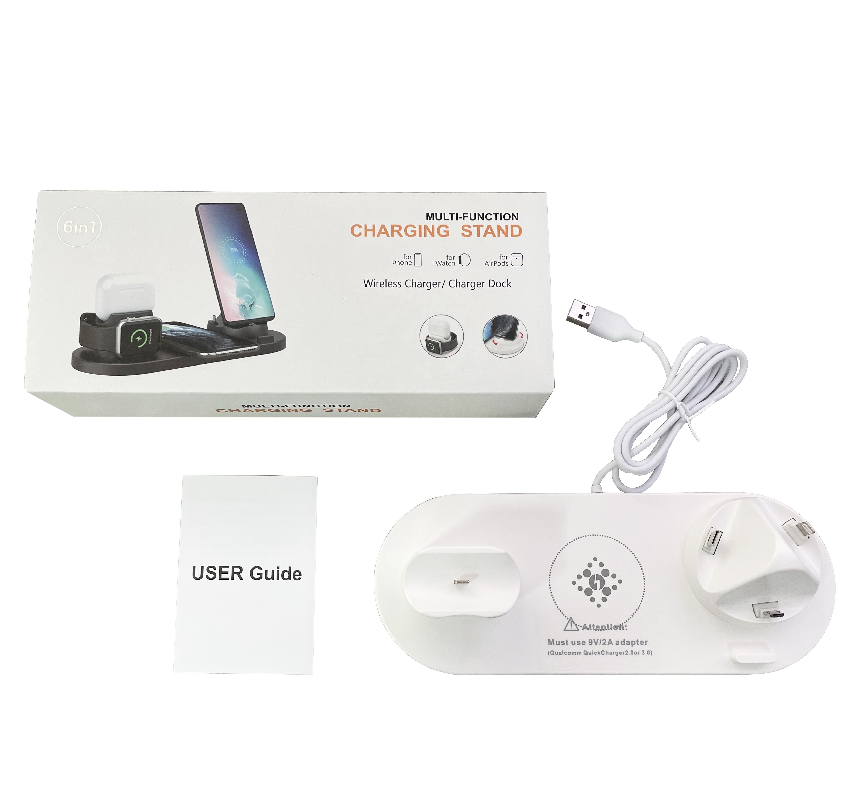 2024 Top Selling Smart Wireless Charger 6 in 1 Charging iPhone 15 Airpods Watch Android Multi-Function Integrated 4 1