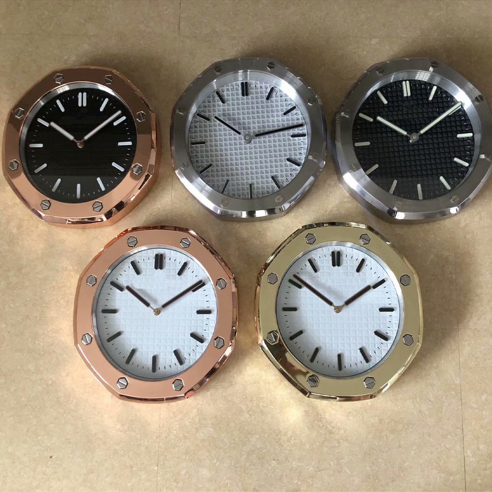 Hot sale Wrist watch Night light All Metal Material Luxury  Date Luminous wall Clock