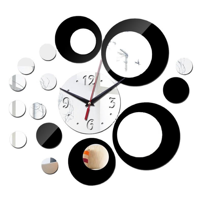 Hot selling 3D Frameless Large Home Decorative Modern Luxury Cheap DIY Mirror Acrylic Digital Wall Clock