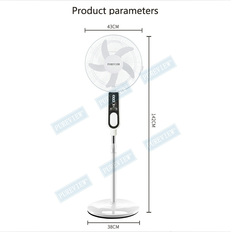 Spot Wholesale 18 inch powered electric stand fan brushless motor with extra bulb fan Power bank solar rechargeable fan