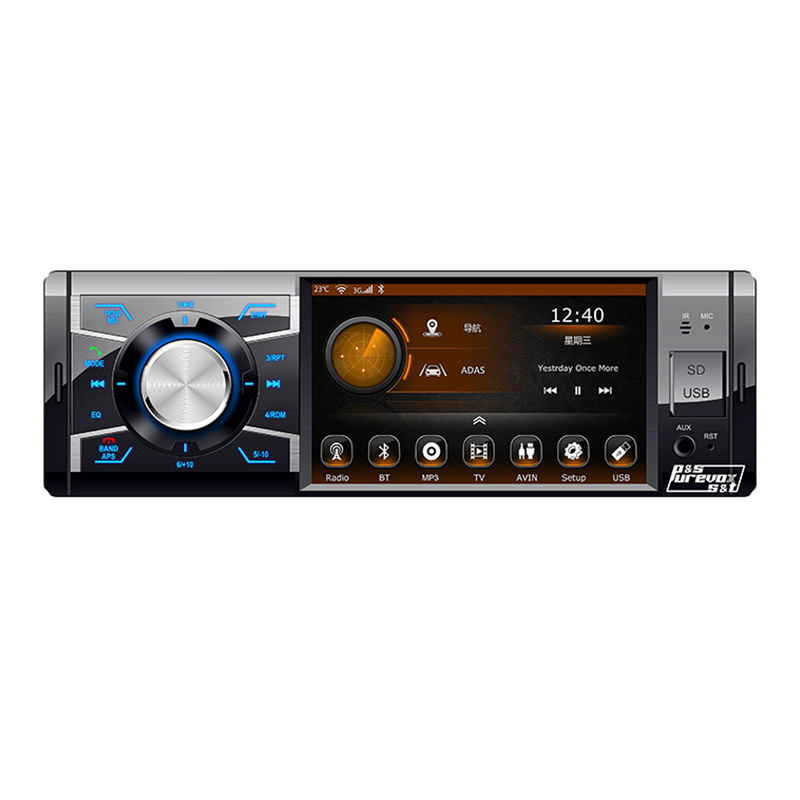 4 Inch Single Din Multimedia Car Stereo Audio System Carplay MP3 MP5 Radio Player Built-in USB Port AUX Input AM/FM