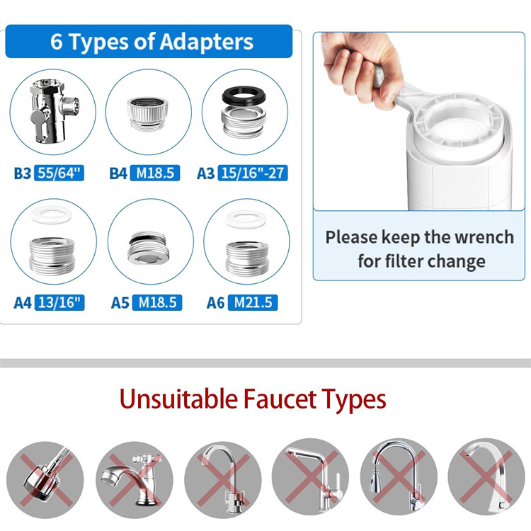 Countertop Water Purifier Ceramics Household Kitchen Direct Drinking Filter Water System Tap Faucet UF Water Filter