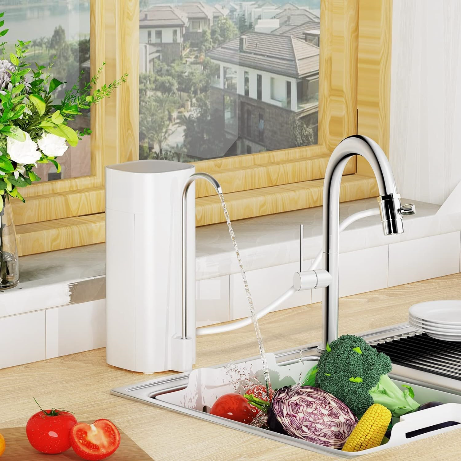 Countertop Water Purifier Ceramics Household Kitchen Direct Drinking Filter Water System Tap Faucet UF Water Filter