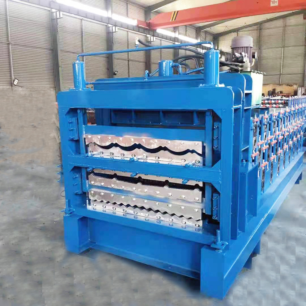 3 in 1 Three layer roof slate metal tile making machine trapezoidal corrugated ibr sheet roof roll forming machine