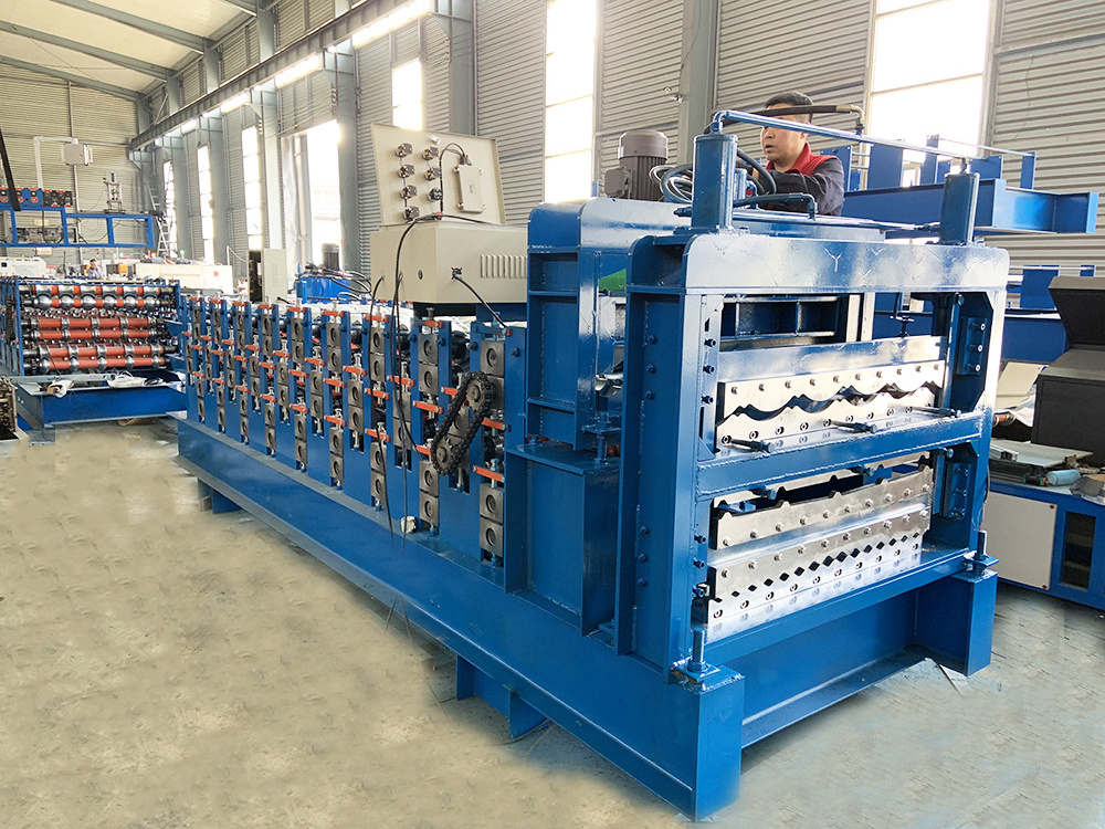 3 in 1 Three layer roof slate metal tile making machine trapezoidal corrugated ibr sheet roof roll forming machine