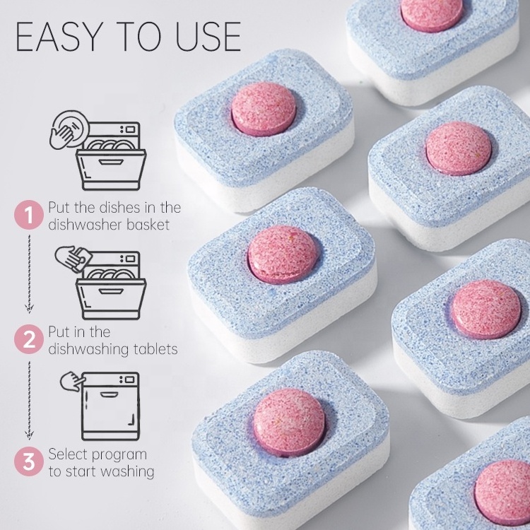 Manufacturer 3 In 1 Dishwasher Machine Cleaner Dishwasher Effervescent Tablets For Remove Grease & Extend Dishwasher Lifespan