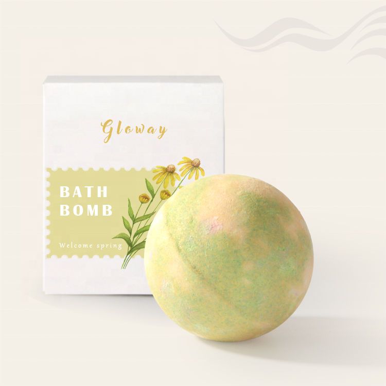 Custom Manufacturer 1Pack Green-Series 140G Skin Nourishment Scented Bath Bomb Fizz Essential Oil Fizzy Bubbly Bath Bombs