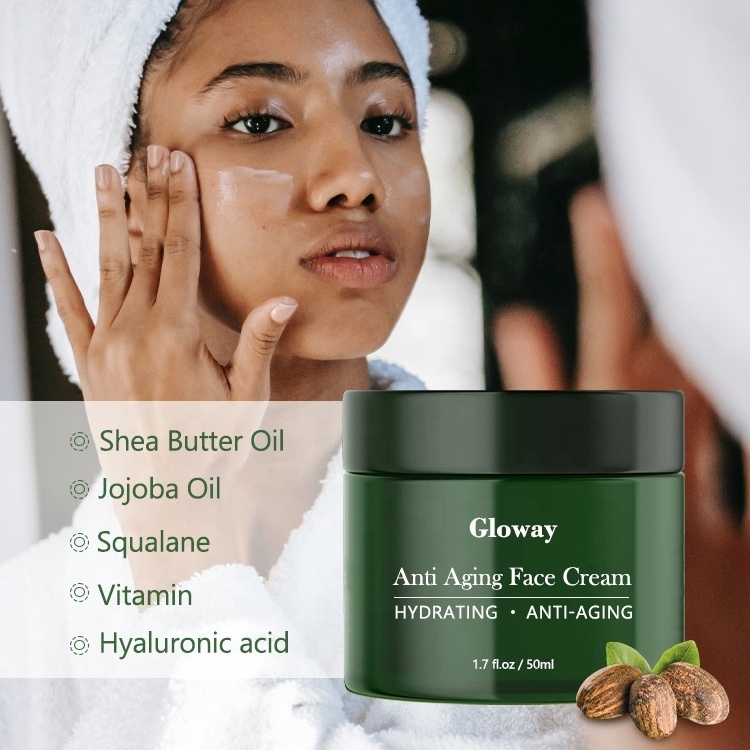 Gloway Private Label Organic Jojoba Oil Shea Butter Natural Anti Aging Face Cream For Women Facial Nourishment and Hydration