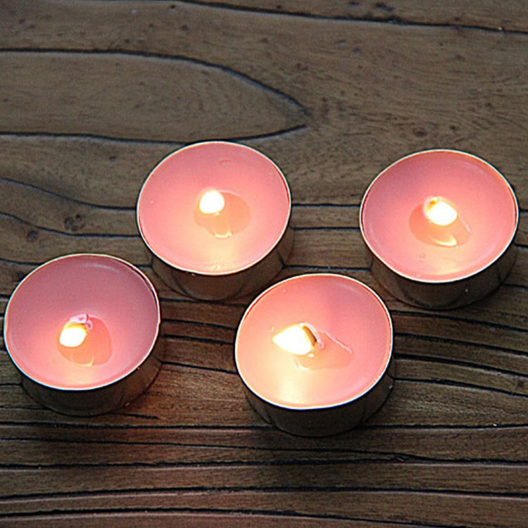 Wholesale small white paraffin wax smokeless scented candle in tin tea light candles