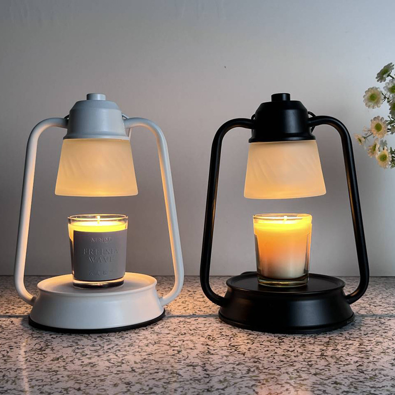 Vintage Lantern Heat Melting Wax Candle Warmer Lamp Electronic Flameless Candle Light For Jar Scented Candle With Dimmable Timer