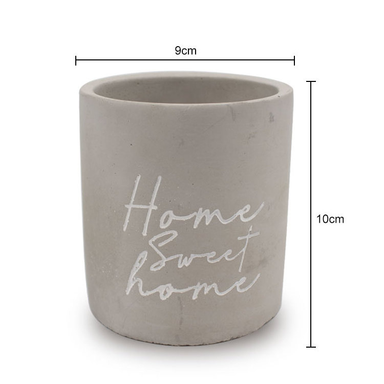 Gloway Hot Sale Empty Gray Candle Holder Gloway  Label Concrete Candle Jar For Scented Candle