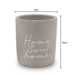 Gloway Hot Sale Empty Gray Candle Holder Gloway  Label Concrete Candle Jar For Scented Candle