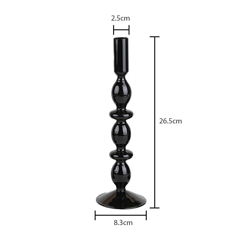 Nordic Candlestick Black 4Pcs Set Candle Stick Candle Holder Glass Candle Holders For Table Centerpiece