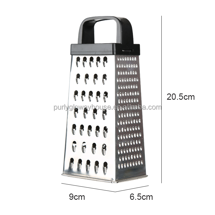 Gloway Hot Selling Multi-Functional Handle 4 Sides Vegetable Box Grater Stainless Steel Cheese Grater For Kitchen