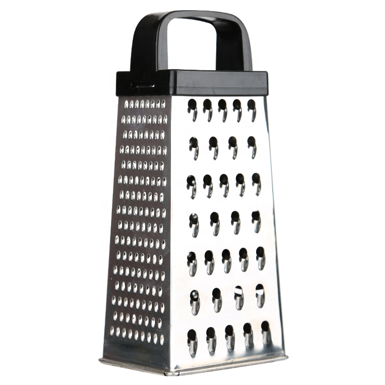 Gloway Hot Selling Multi-Functional Handle 4 Sides Vegetable Box Grater Stainless Steel Cheese Grater For Kitchen