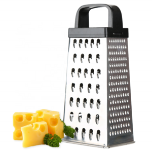 Gloway Hot Selling Multi-Functional Handle 4 Sides Vegetable Box Grater Stainless Steel Cheese Grater For Kitchen