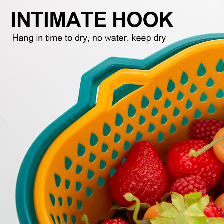 Gloway Household Double Layer Multi-Function Sink Strainer Food Washing Bowl Fruit Drain Basket Vegetable Plastic Drain Basket