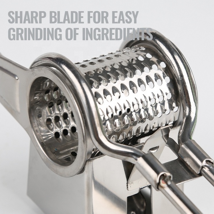 Gloway Kitchen Gadget Hand Held Butter Hard Cheese Press Grating Cutter Cheese Shredder Stainless Steel Rotary Cheese Grater